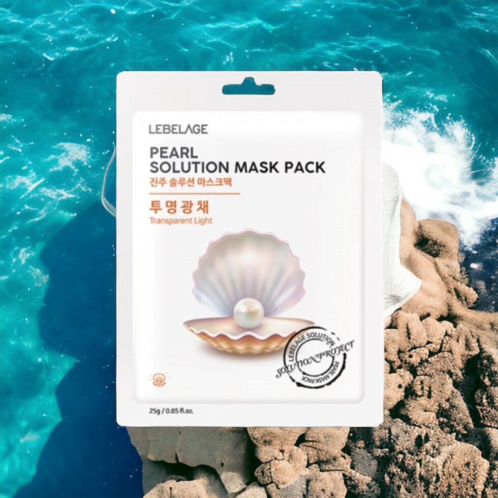 LEBELAGE - Pearl Solution Mask Pack - Rozjasňující plátýnková maska s extraktem z perel - 25 g