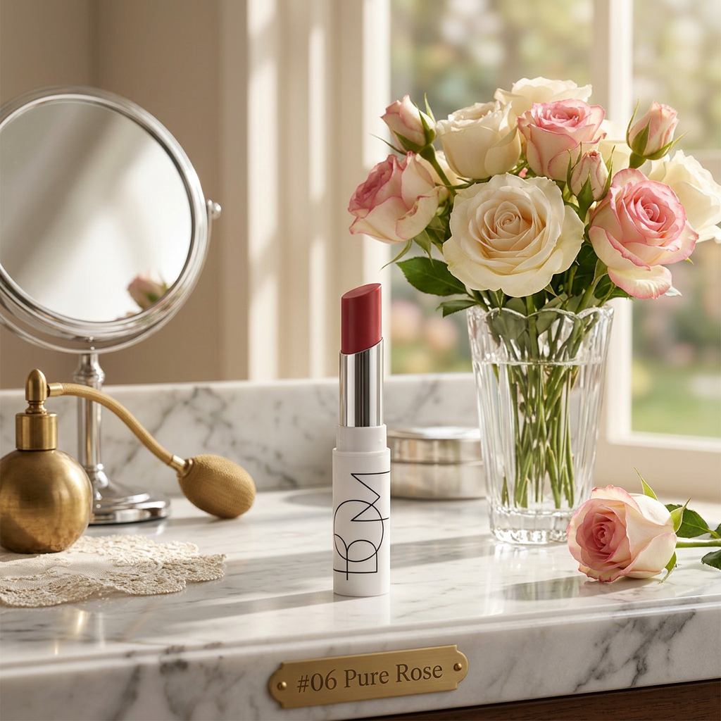 B.O.M. - Dewy Lip Balm #06 Pure Rose - Jemně zabarvený balzám na rty - 4,5 g