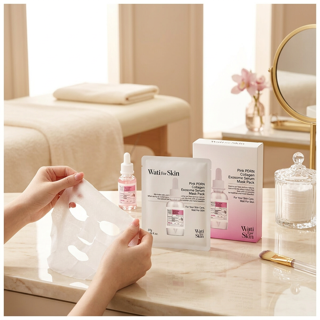 WATI FOR SKIN - Pink PDRN Collagen Exosome Serum Mask Pack - Regenerační plátýnková maska - 27 g