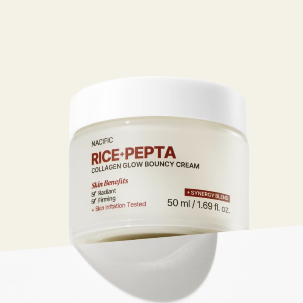 NACIFIC - Rice Pepta Collagen Glow Bouncy Cream - Rozjasňující krém s rýží, peptidy a kolagenem - 50 g