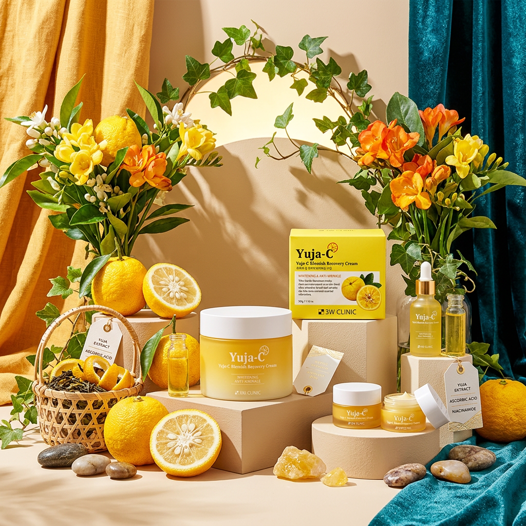 3W CLINIC - Yuja-C Blemish Recovery Cream - Obnovující krém proti pigmentovým skvrnám s Yuzu a vit. C - 110 ml