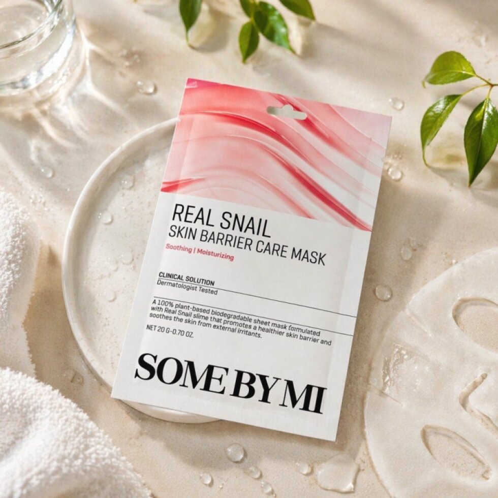 SOME BY MI - Real Snail Skin Barrier Care Mask - Posilující plátýnková maska se šnečím mucinem - 20 g