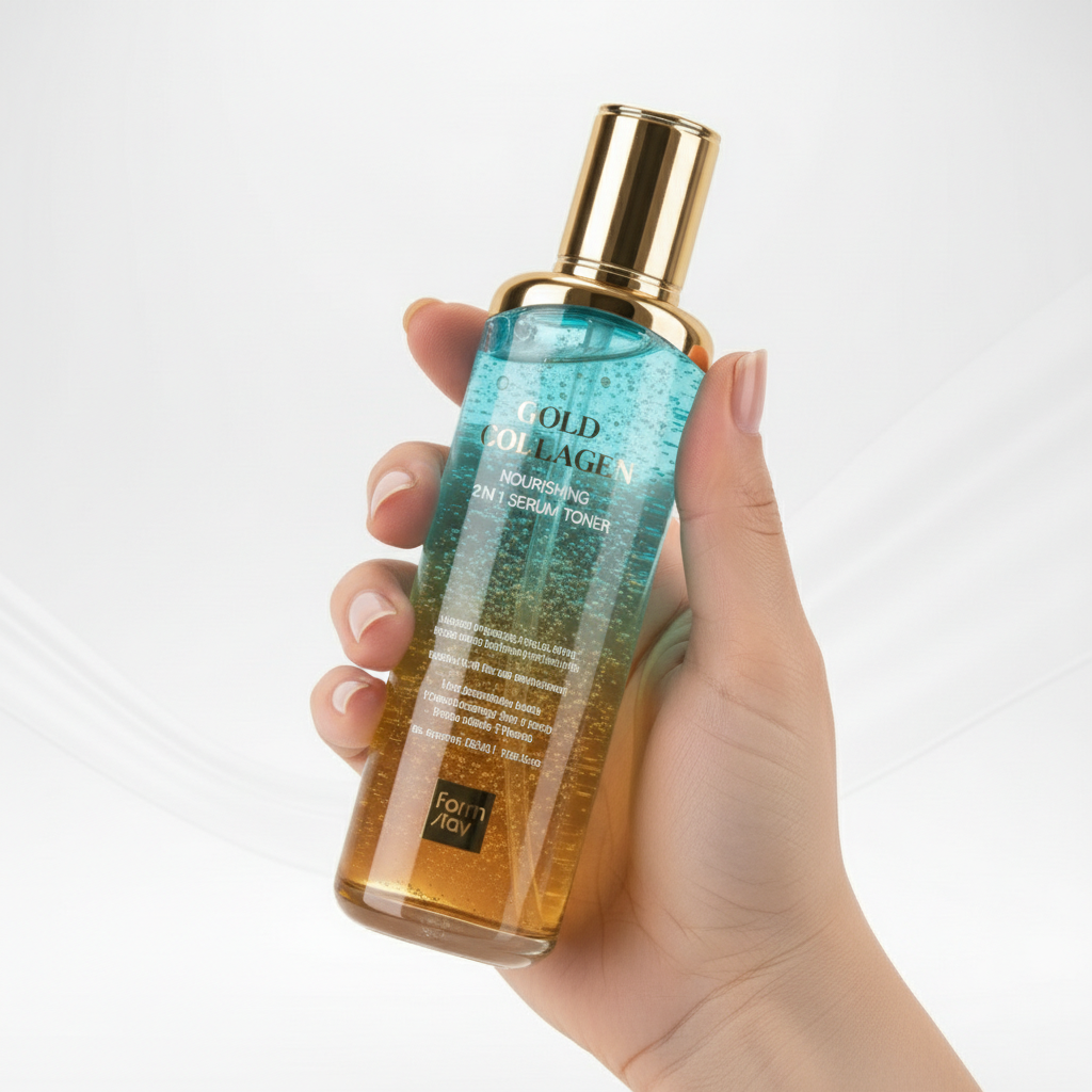 Farm Stay - Gold Collagen Nourishing 2in1 Serum Toner - Toniku a sérum 2v1 s kolagenem a zlatem - 130 ml