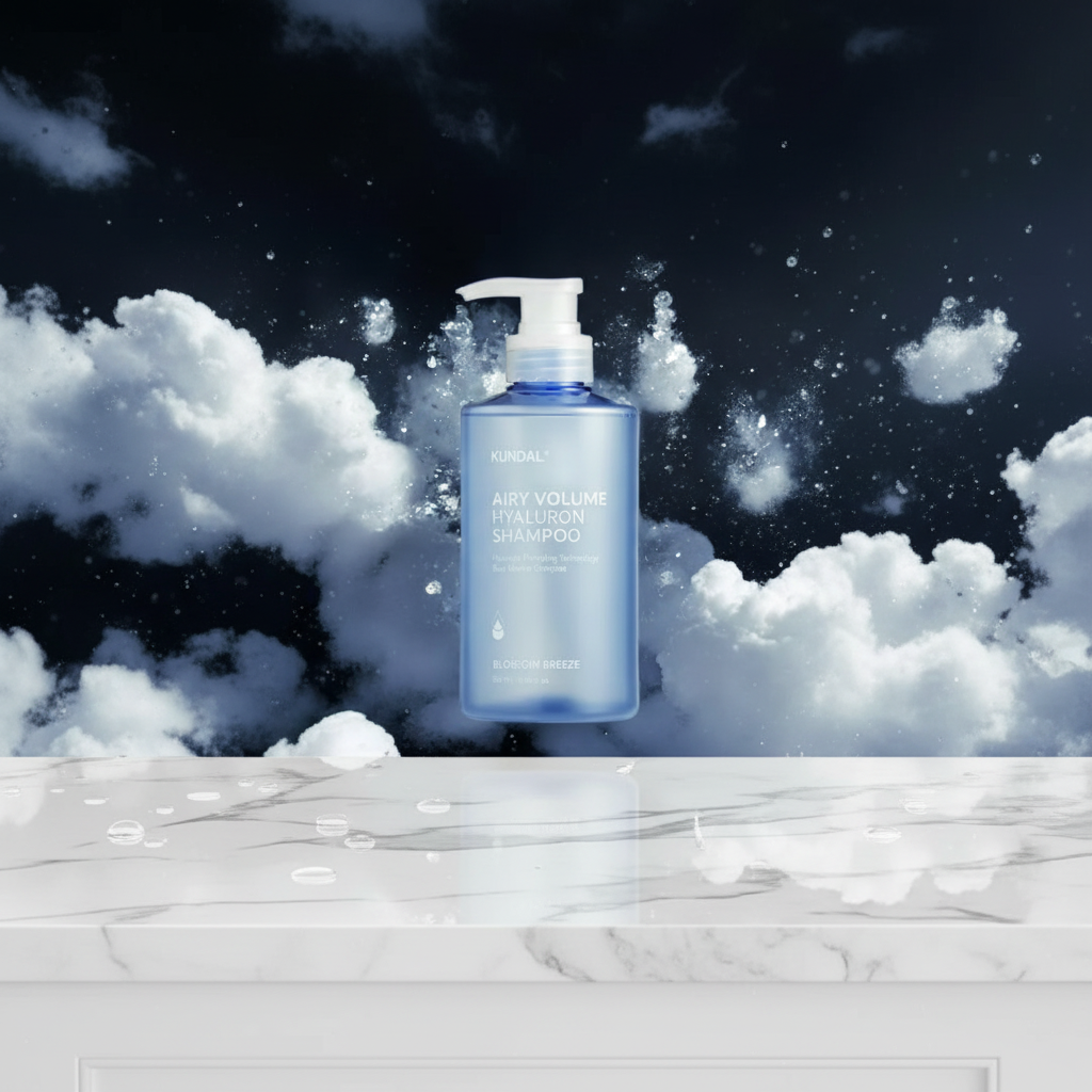 Kundal Airy Volume Hyaluron Shampoo - Hydratační objemový šampon s vůní BLOSSOM BREEZE - 500 ml