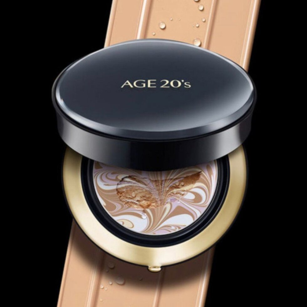 AGE20s - Signature Essence Cover Pact Intense Cover Plus Refill - Pečující hybridní make-up s extra krycí schopností plus náhradní náplň navíc - odstín 21 light beige