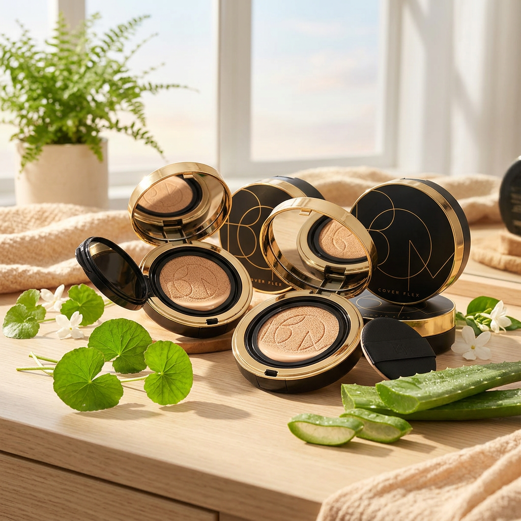 B.O.M. - Cover Flex Cushion SPF50+ PA+++ #21N Ivory - Make-up cushion s SPF - 15 g