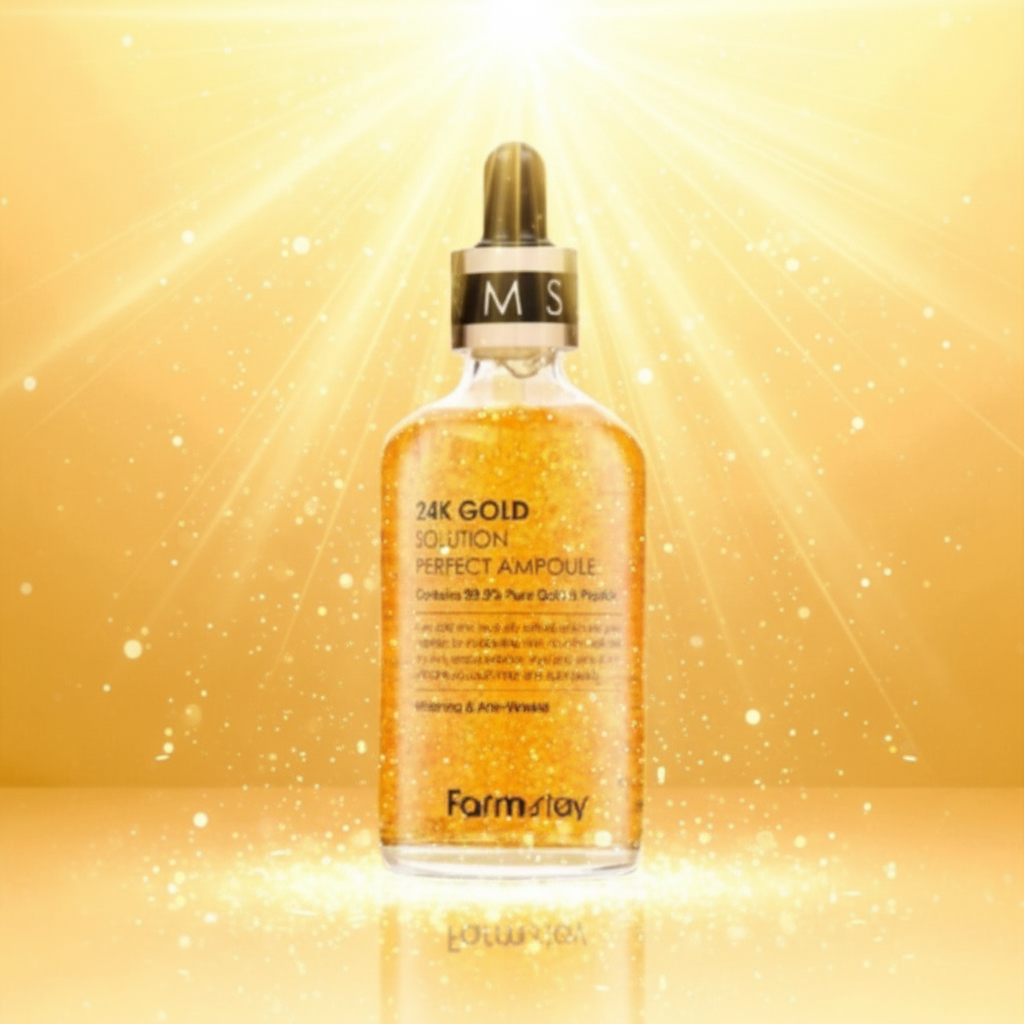 Farm Stay - 24K Gold Solution Perfect Ampoule - Omlazující ampule se zlatem - 100 ml