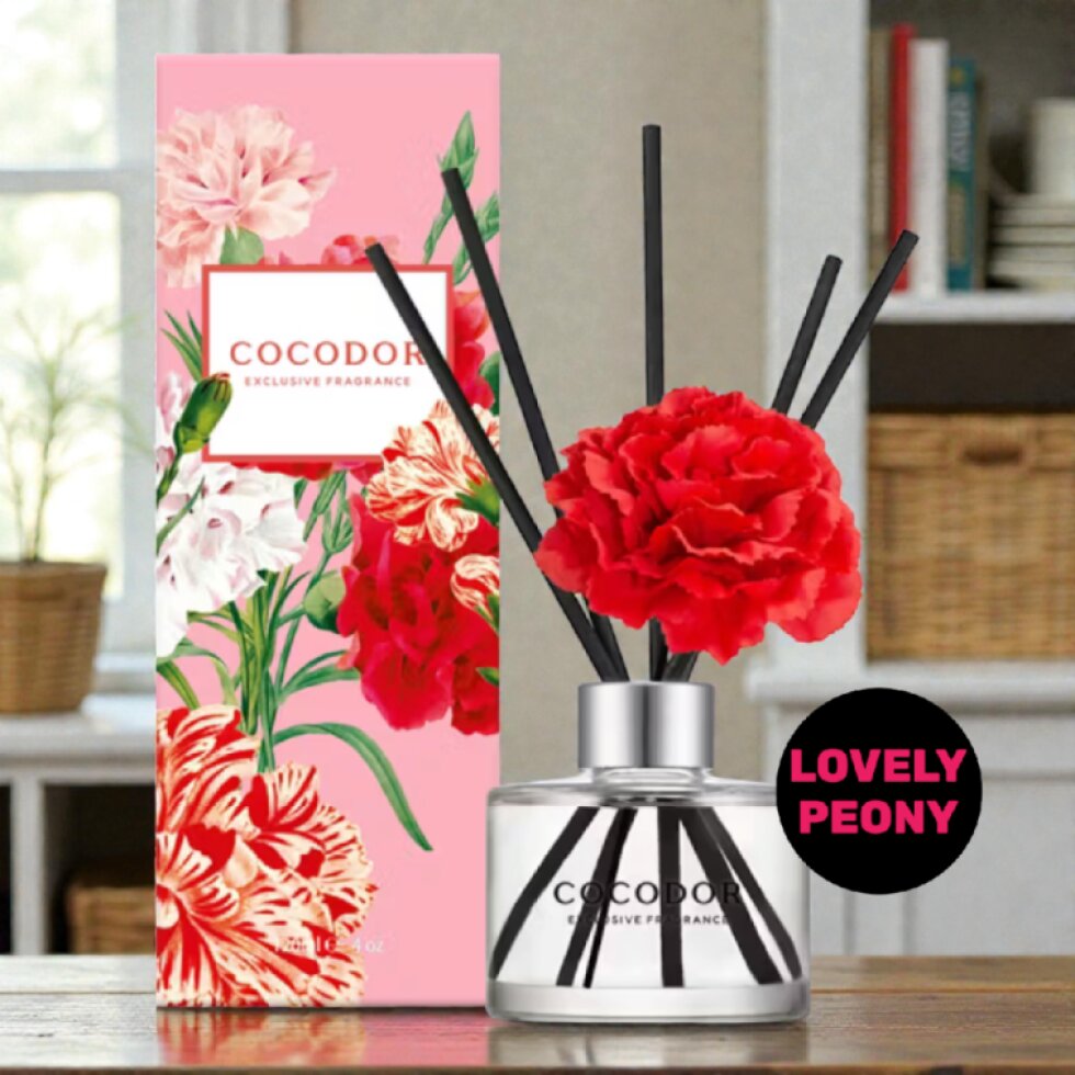 COCODOR - Carnation Diffuser Lovely Peony - Difuzér s karafiátem a vůní rozkvetlé pivoňky - 120 ml