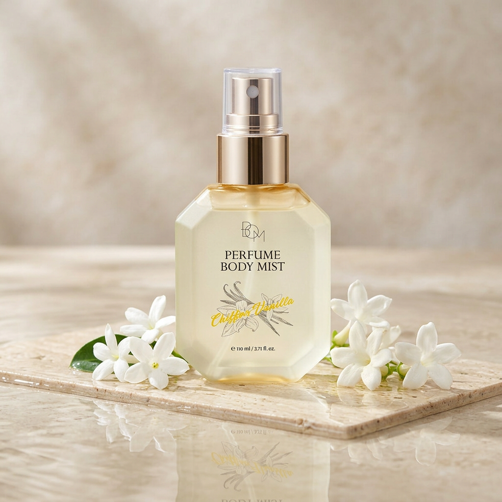 B.O.M. - Chiffon Vanilla Perfume Body Mist - Parfemovaný tělový sprej s vůní vanilky - 110 ml
