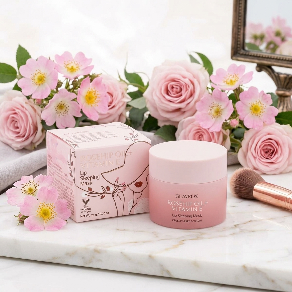 GLAMFOX - Rosehip Oil + Vitamin E Lip Sleeping Mask - Noční maska na rty - 20 g