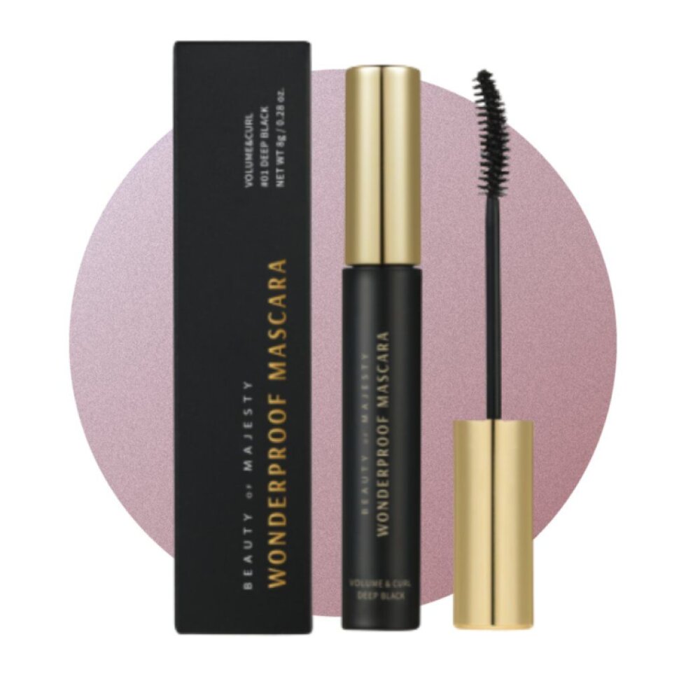 B.O.M. - Wonderproof Mascara Volume & Curl #01 Deep Black - Voděodolná objemová řasenka - 8 g