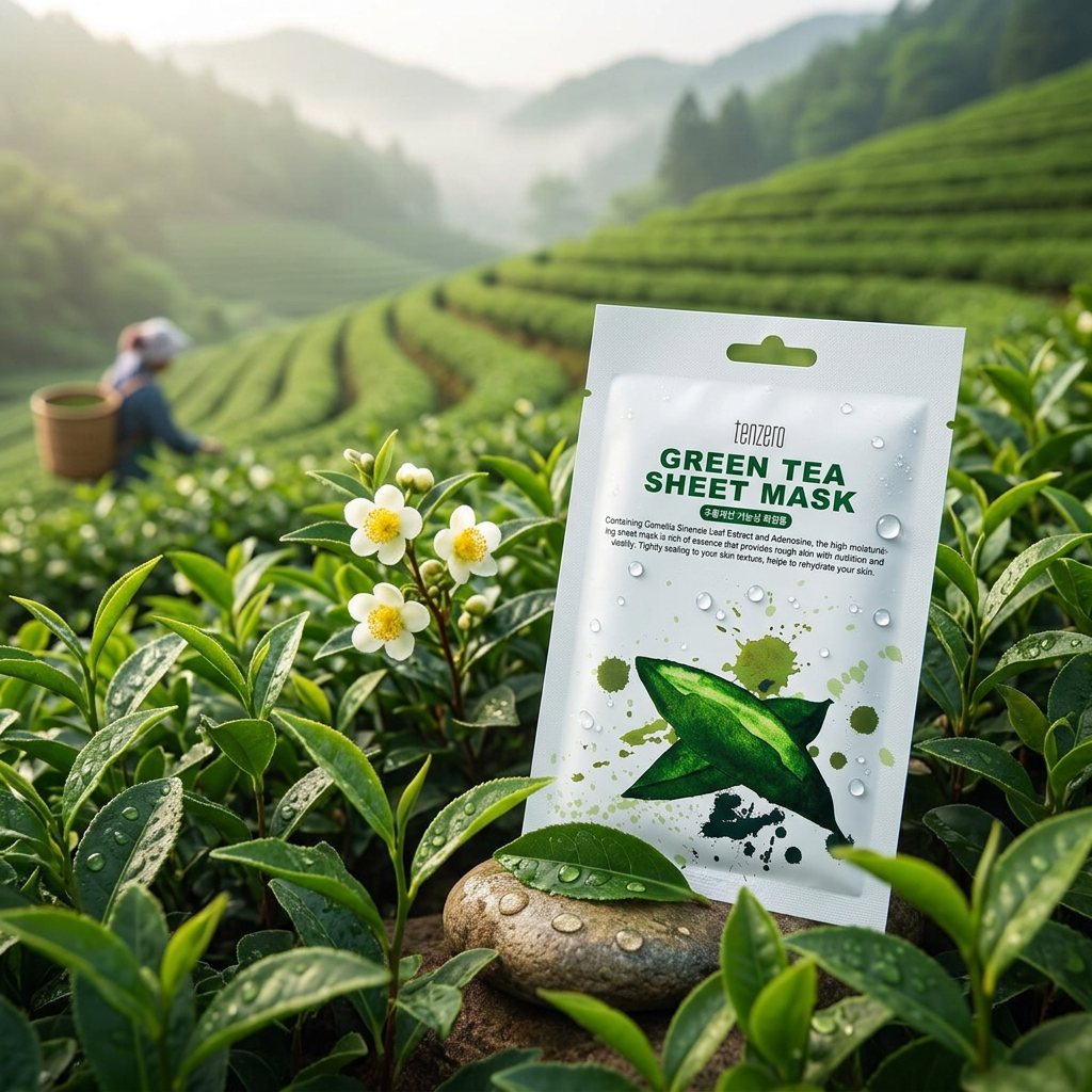 TENZERO - Green tea Sheet Mask - Plátýnková maska se zeleným čajem - 25 ml
