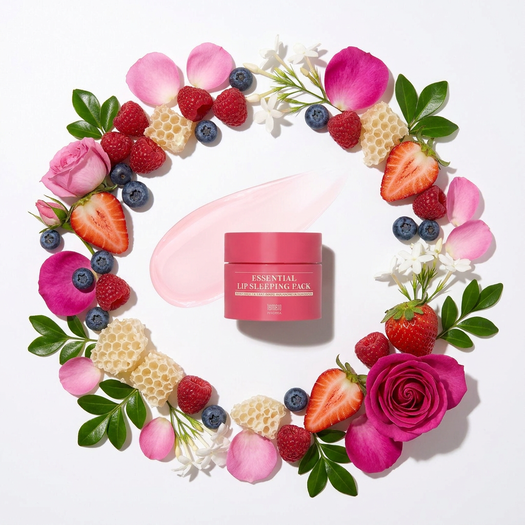 TENZERO - Essential Lip Sleeping Pack Berry Polis - Noční regenerační balzám na rty s vůní lesních plodů - 15 g