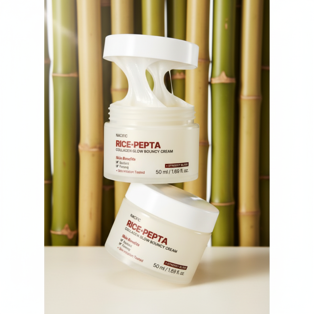 NACIFIC - Rice Pepta Collagen Glow Bouncy Cream - Rozjasňující krém s rýží, peptidy a kolagenem - 50 g