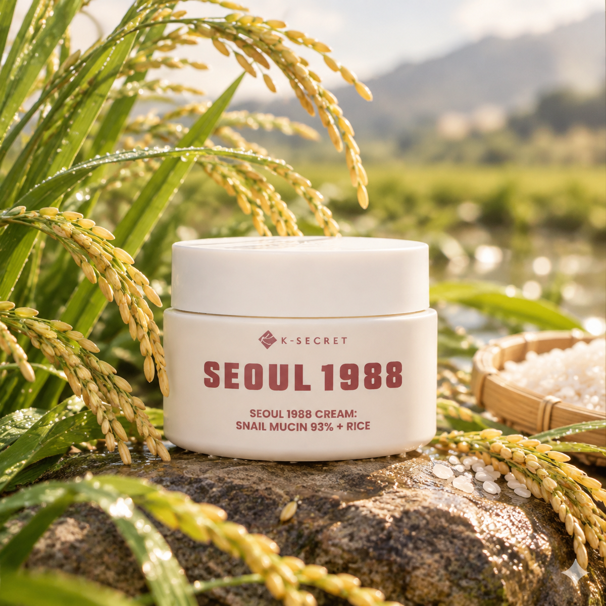 KSECRET - SEOUL 1988 Cream : Snail Mucin 93% + Rice - SEOUL 1988 Krém: 93 % šnečí mucin + rýže - 100 ml
