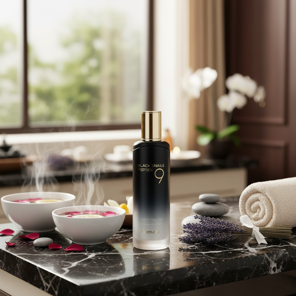 Farm Stay - Black Snail & Peptide 9 Perfect Emulsion - Peptidová emulze se šnečím mucinem pro omlazení pleti - 120 ml