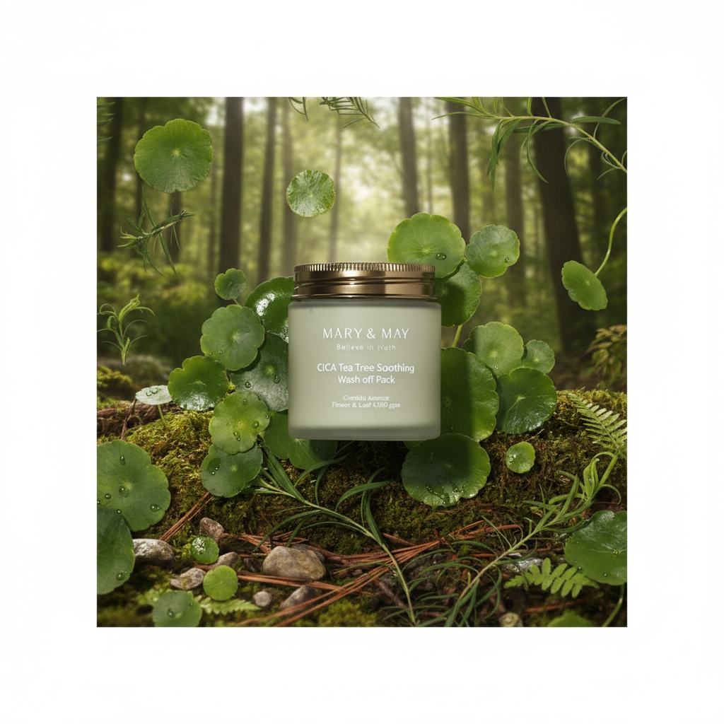 Mary & May - Cica Tea Tree Soothing Wash Off Pack - Zjemňující maska s tea tree a centellou - 125g