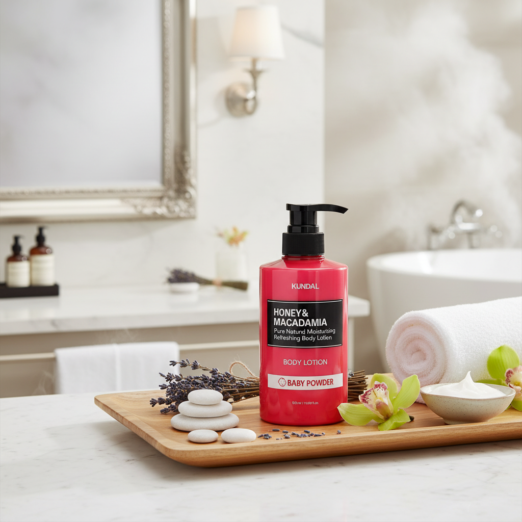 Kundal Honey&Macadamia Body Lotion - Vyživující, hydratační tělové mléko s medem s vůní BABY POWDER - 500 ml