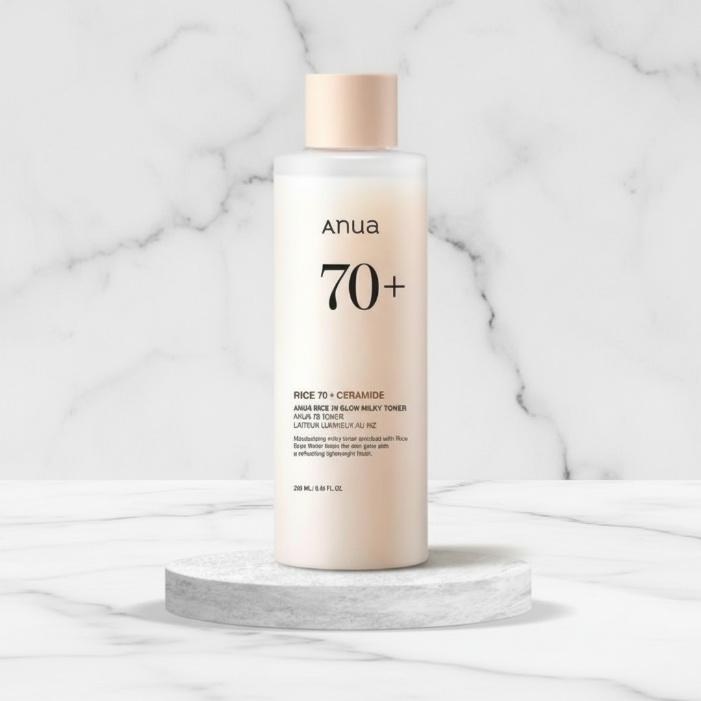 ANUA - Rice 70 Glow Milky Toner - Rozjasňující rýžový toner s ceramidy - 250 ml