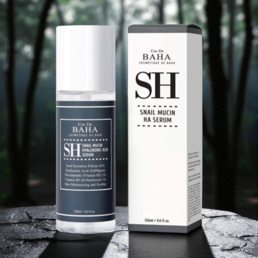 COS DE BAHA - Snail Mucin Ha Serum - Sérum s hlemýždím mucinem a kyselinou hyaluronovou - 120 ml