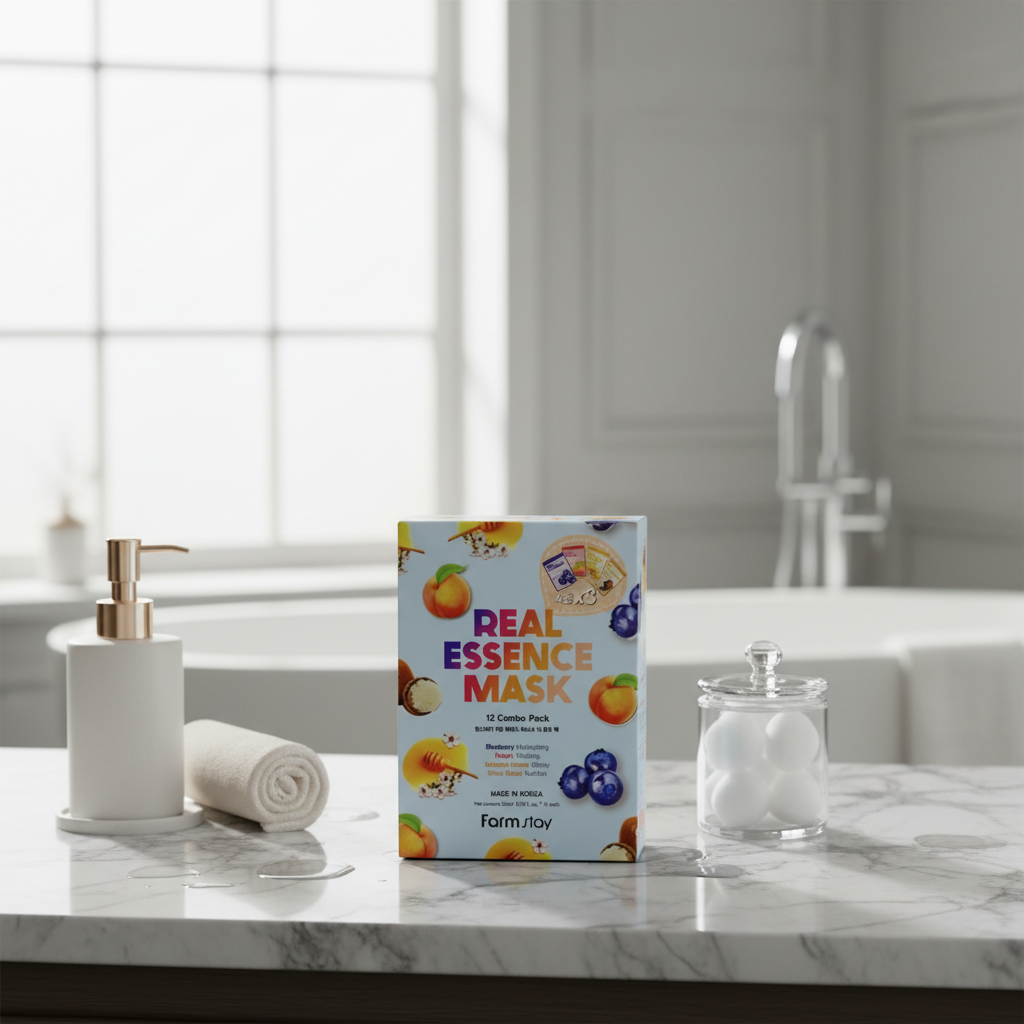 Farm Stay - Real Essence Mask Combo Pack - Set 12 plátýnkových masek - 23 ml x 12 ks