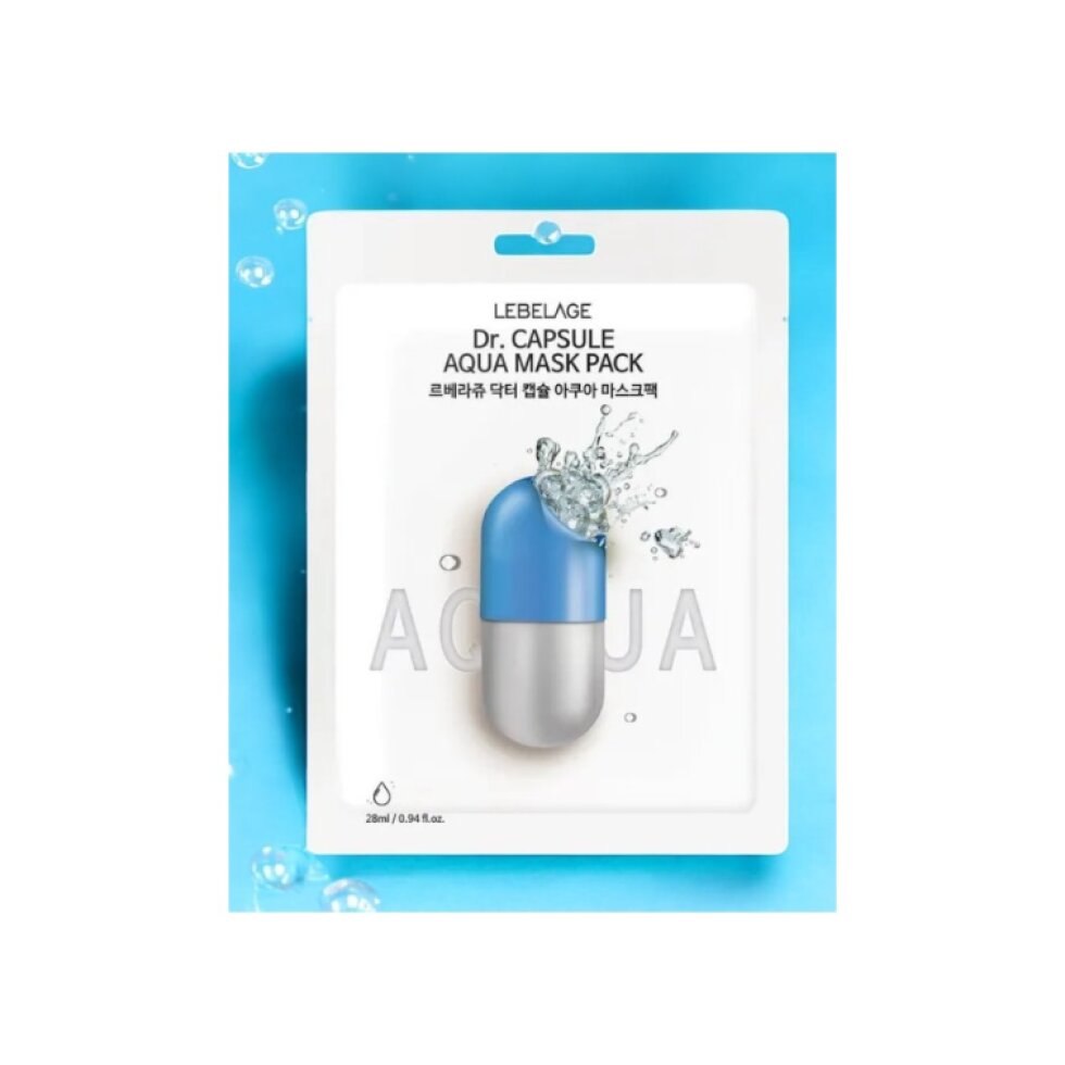 LEBELAGE - Capsule Aqua Mask Pack - Obnovující plátýnková maska s mořskými minerály - 28 ml