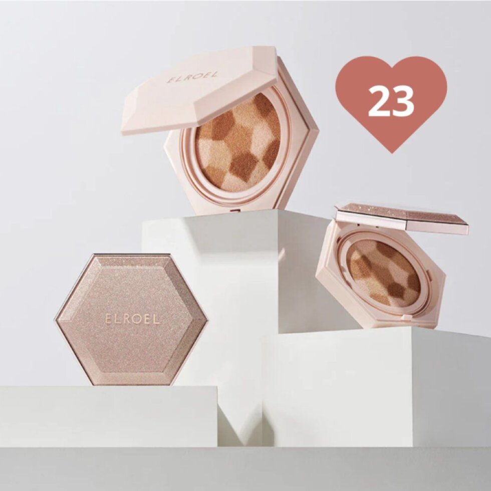 ELROEL - Blending Compact Cushion 23 Natural Beige -Kompaktní cushion make-up pro sjednocení pleti v odstínu 23 NATURAL BEIGE - 12,5 ml