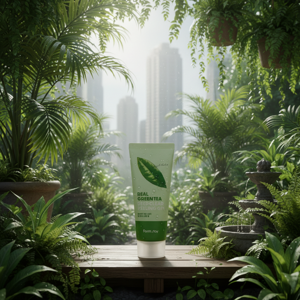 Farm Stay - Real Green Tea Deep Clear Peeling Gel - Hloubkově čisticí peelingový gel se zeleným čajem - 100 ml