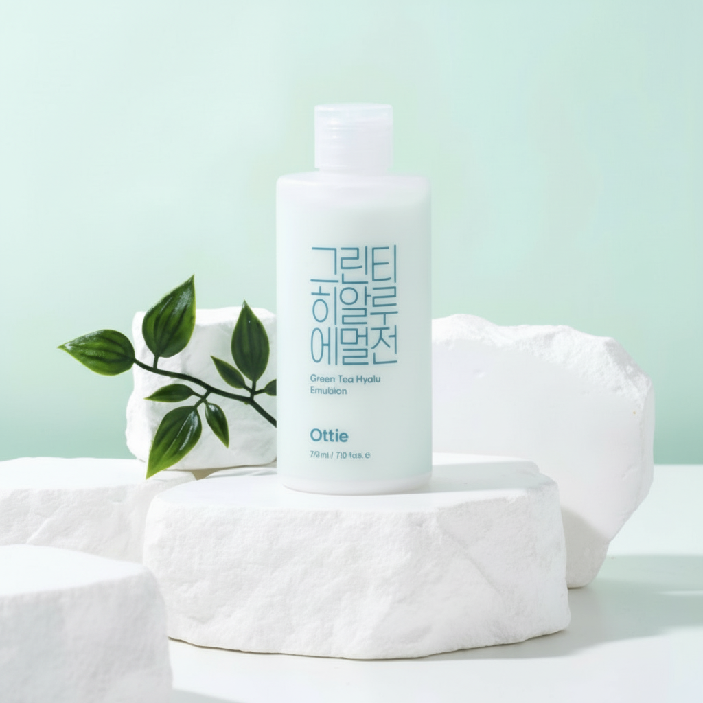 OTTIE - Green Tea Hyalu Emulsion - Emulze s čajovým extraktem a kyselinou hyaluronovou - 210 ml