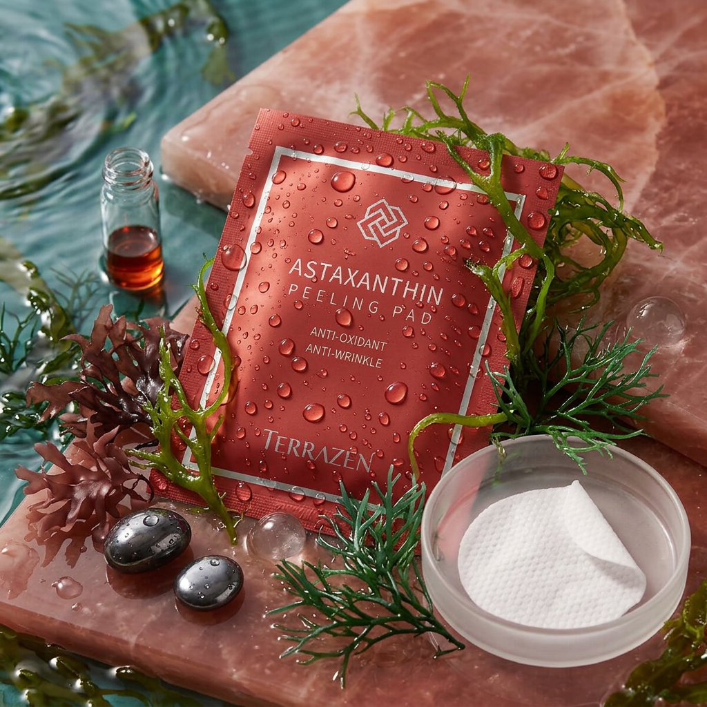 TERRAZEN - Astaxanthin Peeling Pad - Antioxidantní peelingové tampónky s astaxanthinem - VZOREK - 5ml