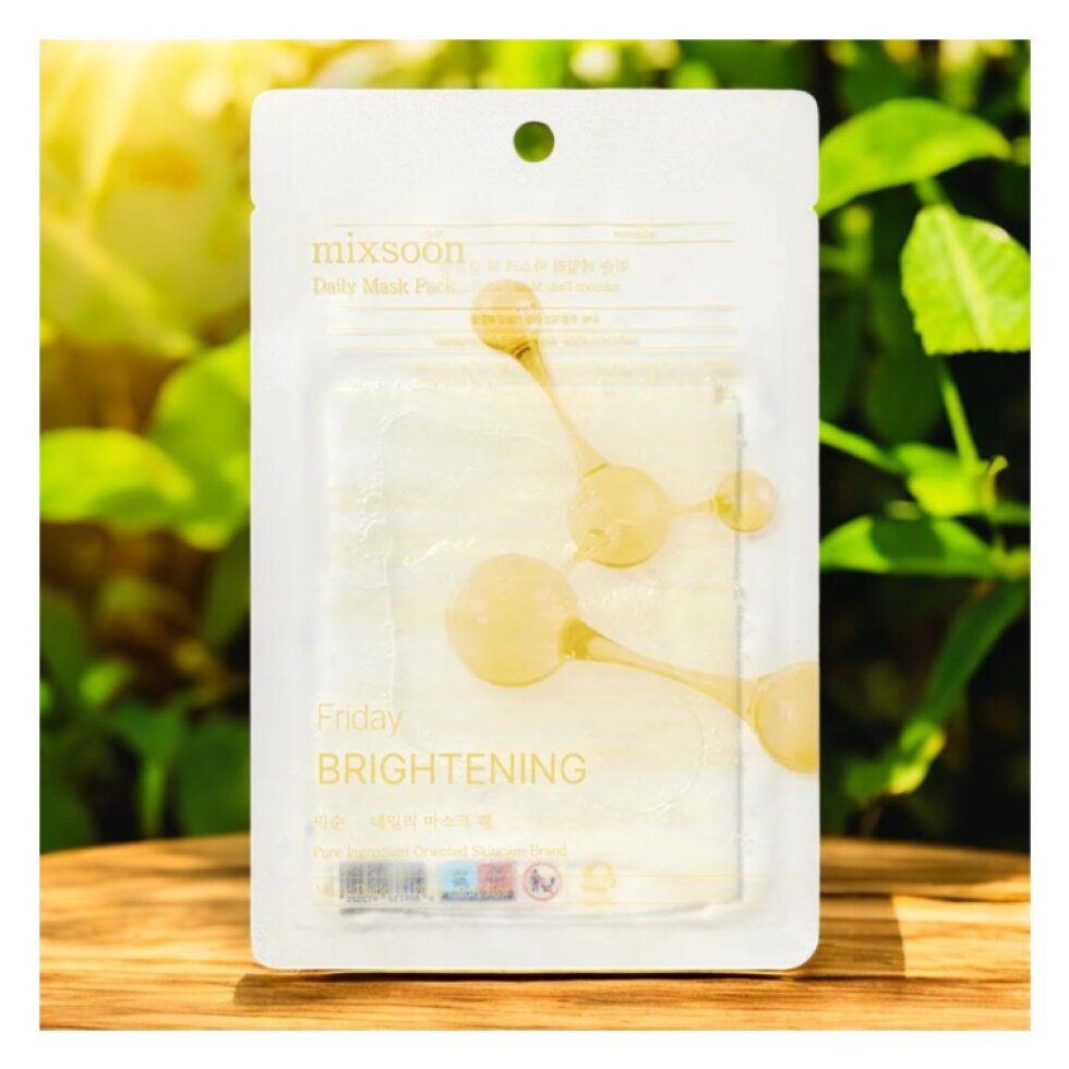 MIXSOON - Daily Mask Pack Friday Brightening - Rozjasňující plátýnková maska s niacinamidem a arbutinem - 20 ml