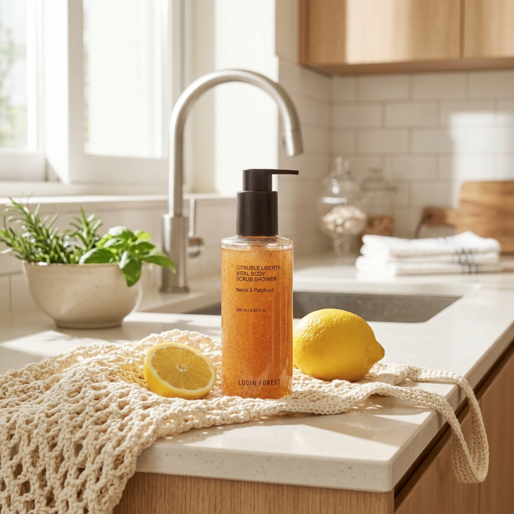 LOGIN FOREST - Citruble Liberty Vital Body Scrub Shower - Rozjasňující tělové sérum v mlze s vůní fíkového dřeva - 205 ml