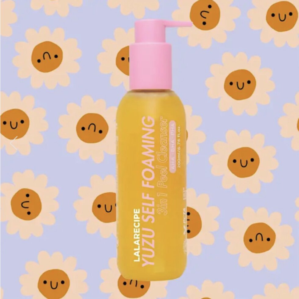 LALARECIPE - Yuzu Self Foaming 3in1 Peel Cleanser - Samo-pěnící exfoliační čisticí gel 3v1 s Yuzu - 200ml
