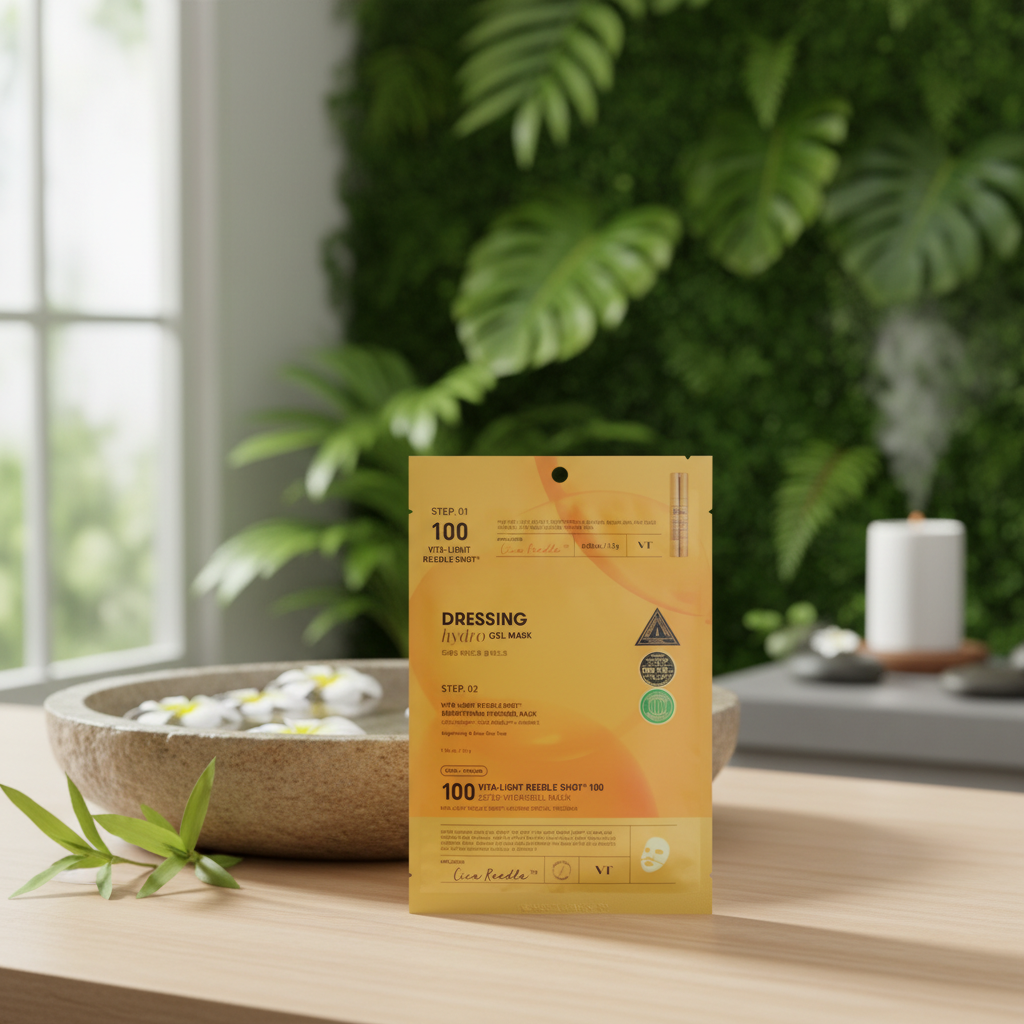 VT - Vita-Light Reedle Shot 100 2 Step Hydrogel Mask - Dvoufázová hydrogelová maska s vitaminem C - 1,5 g + 33 g