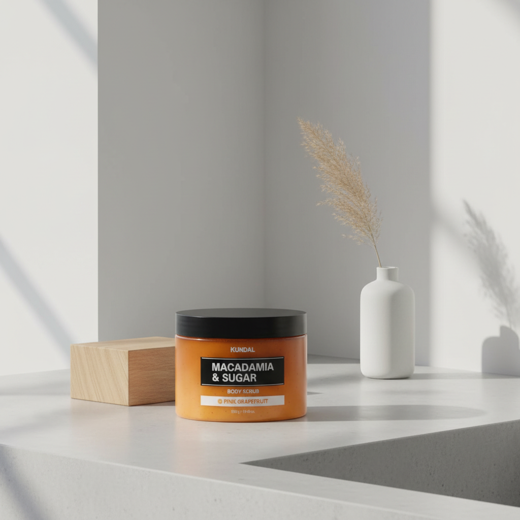 Kundal Macadamia&Sugar Body Scrub - Přírodní tělový peeling s vůní PINK GRAPEFRUIT - 550 g