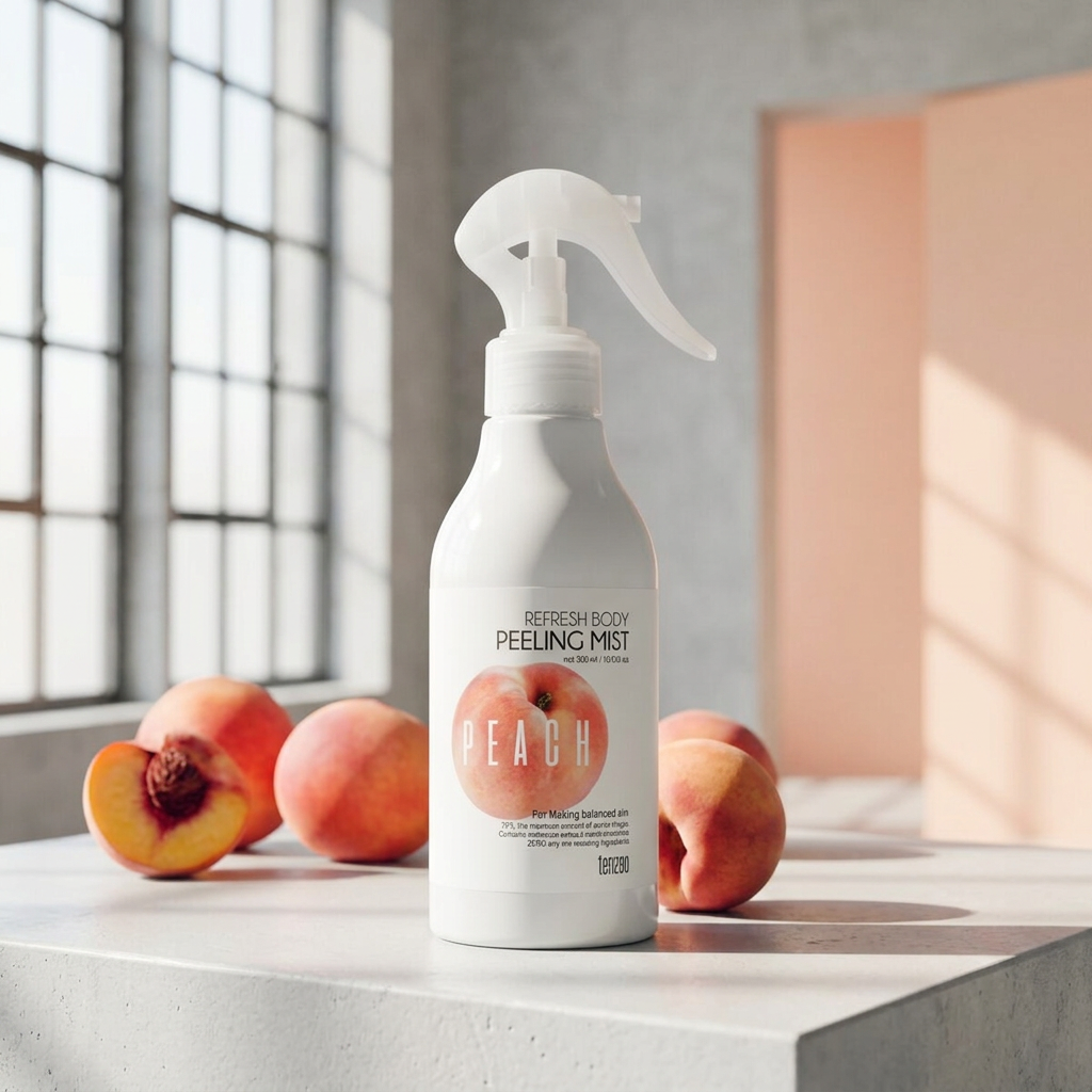 TENZERO - Refresh Body Peeling Mist Peach - Osvěžující tělový peelingový sprej s broskvovou vůní - 100 ml