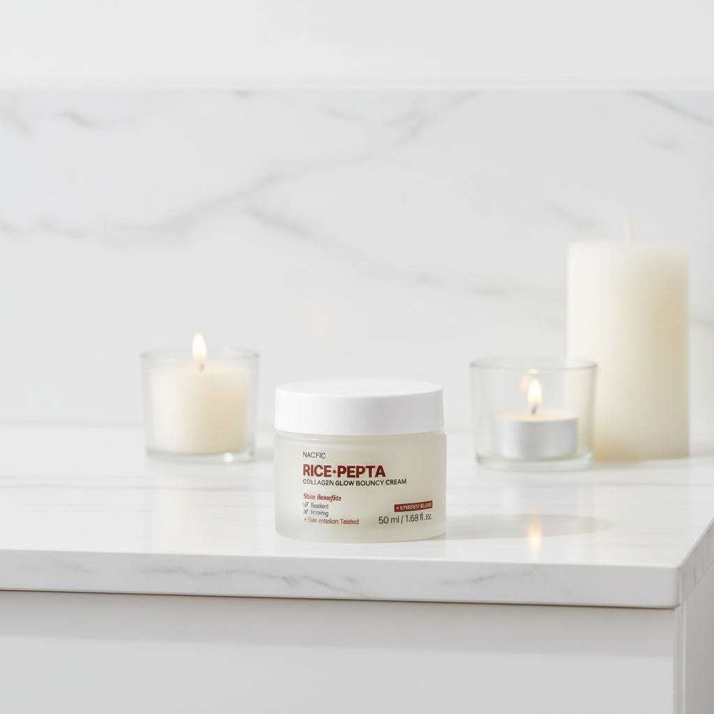 NACIFIC - Rice Pepta Collagen Glow Bouncy Cream - Rozjasňující krém s rýží, peptidy a kolagenem - 50 g