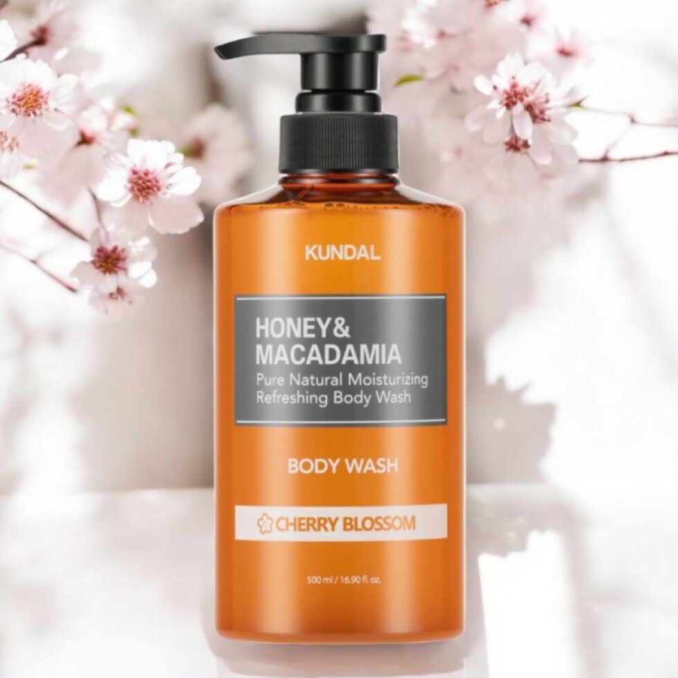 Kundal Honey&Macadamia Body Wash - Jemný sprchový gel s medem s vůní CHERRY BLOSSOM - 500 ml