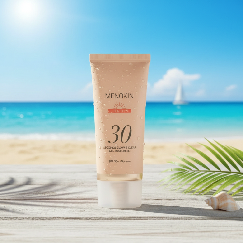MENOKIN - 30 Seconds Glow & Clear Gel Sunscreen TONE UP - 30sekundový posilující gelový opalovací krém - 50 ml
