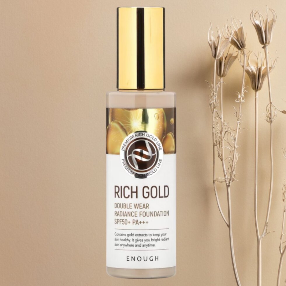 ENOUGH - Rich Gold Double Wear Radiance Foundation SPF 50+ PA+++ 13 - Prémiový, rozjasňující make-up se zlatými částečkami - 100 ml