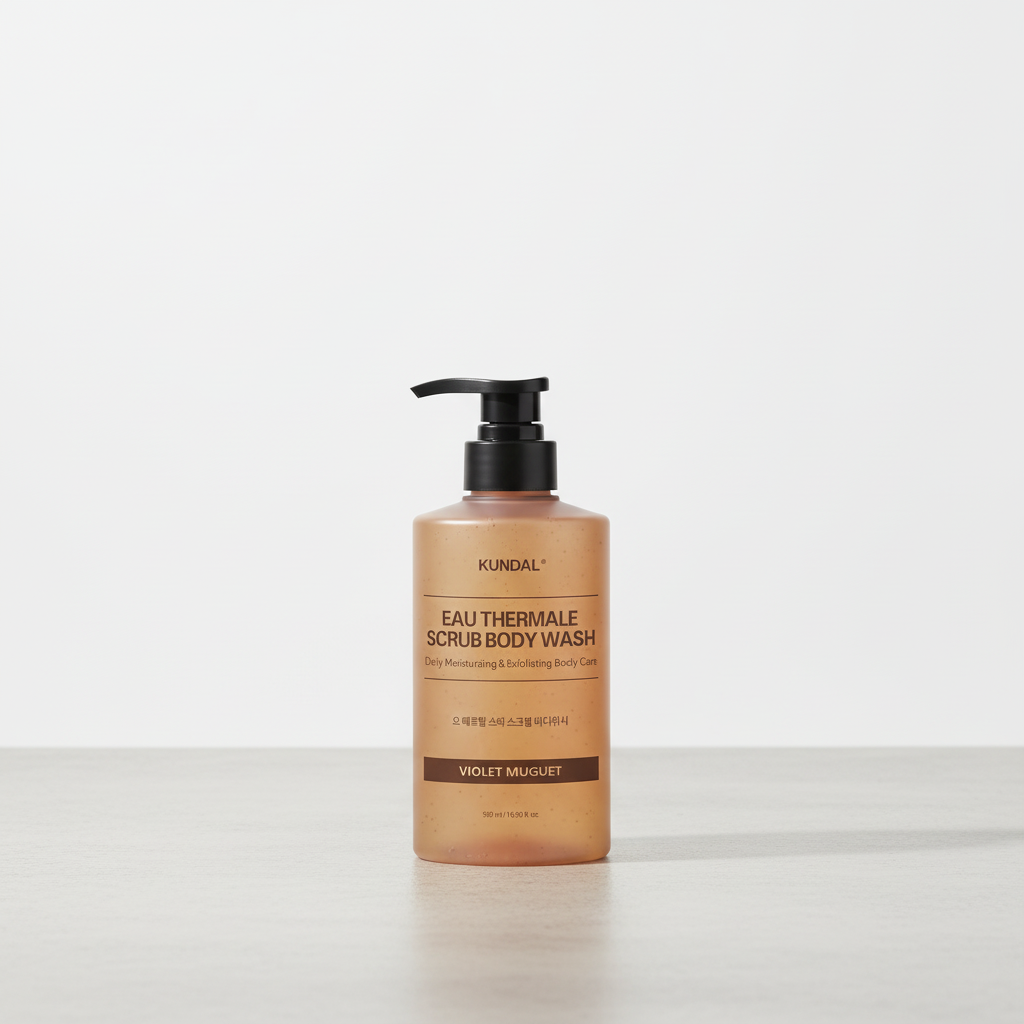 Kundal Eau Thermale Scrub Body Wash - Exfoliační sprchový gel VIOLET MUGUET - 500 ml