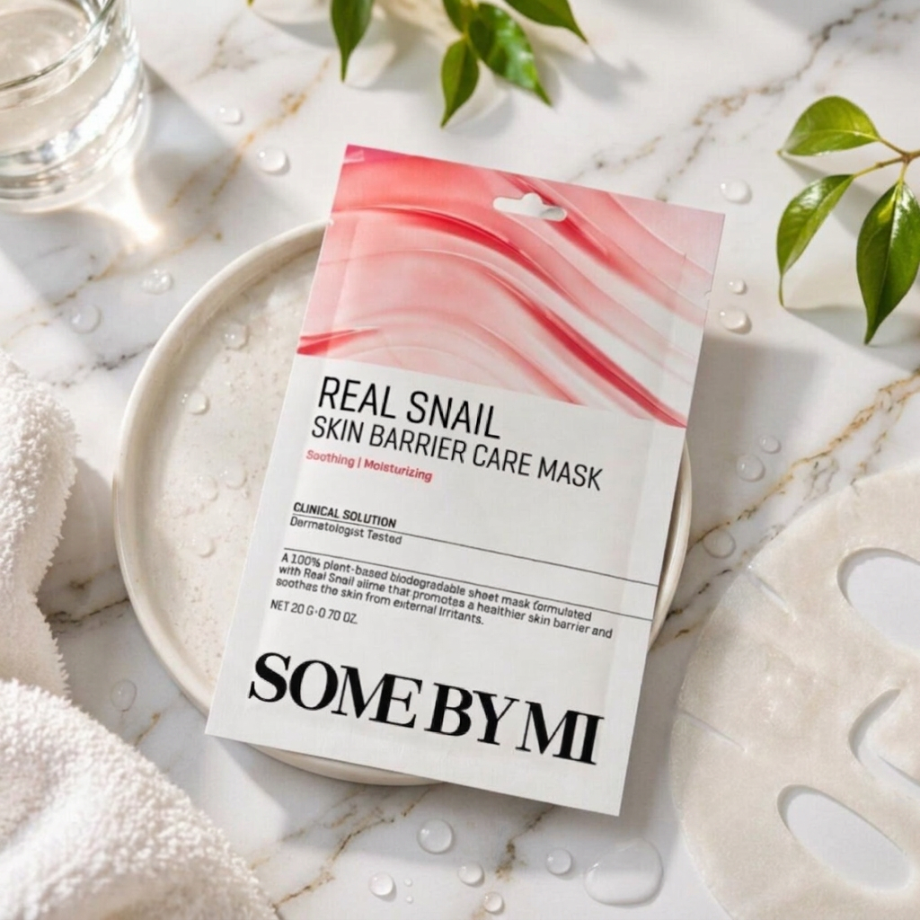 SOME BY MI - Real Snail Skin Barrier Care Mask - Posilující plátýnková maska se šnečím mucinem - 20 g