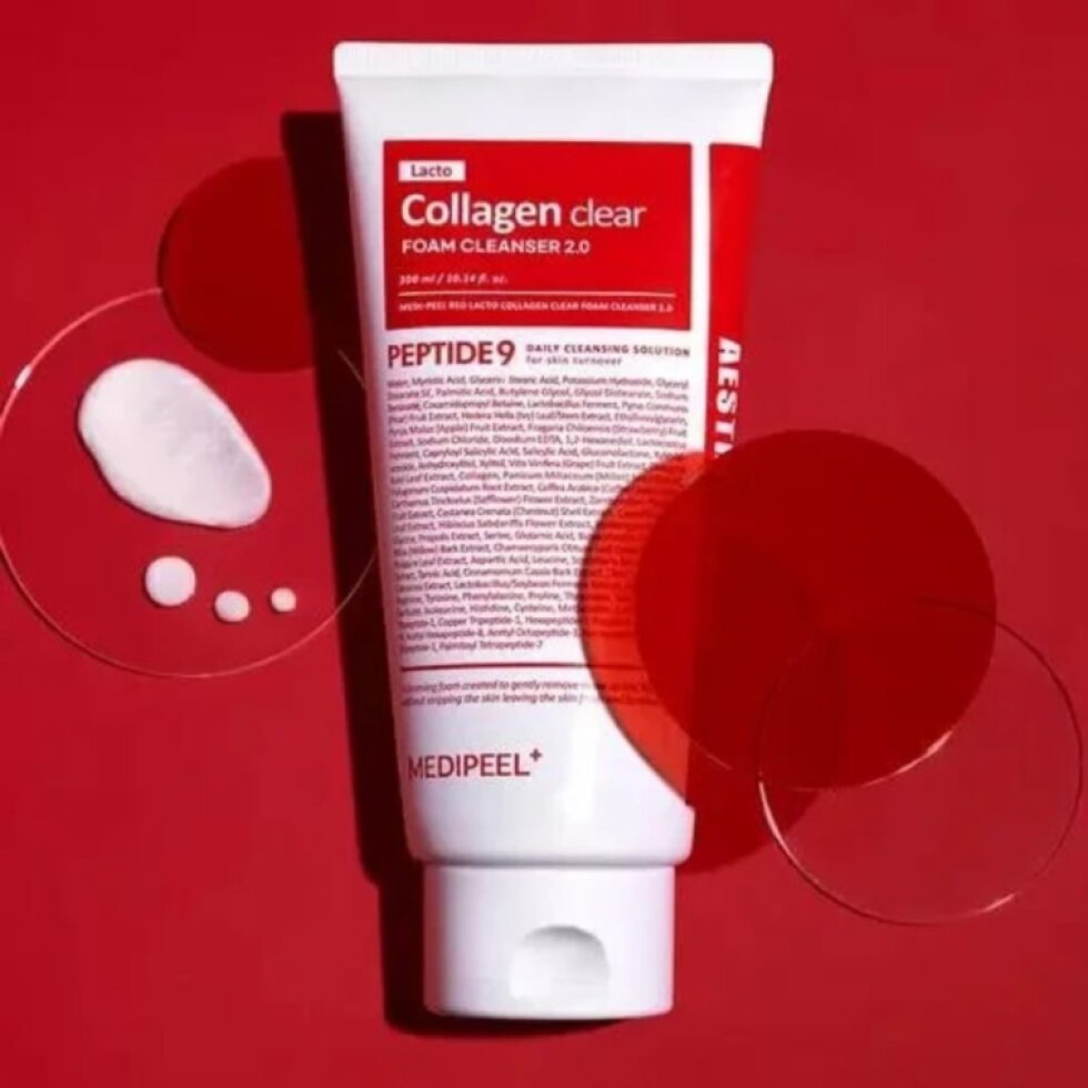MEDI-PEEL - Red Lacto Collagen Clear Foam Cleanser 2.0 PEPTIDE - Kolagenová mycí pěna s peptidy - 300 ml