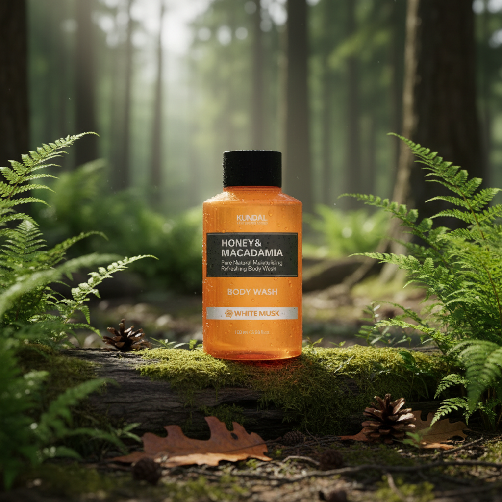 Kundal Honey&Macadamia Body Wash - Jemný sprchový gel s medem s vůní WHITE MUSK - 100 ml