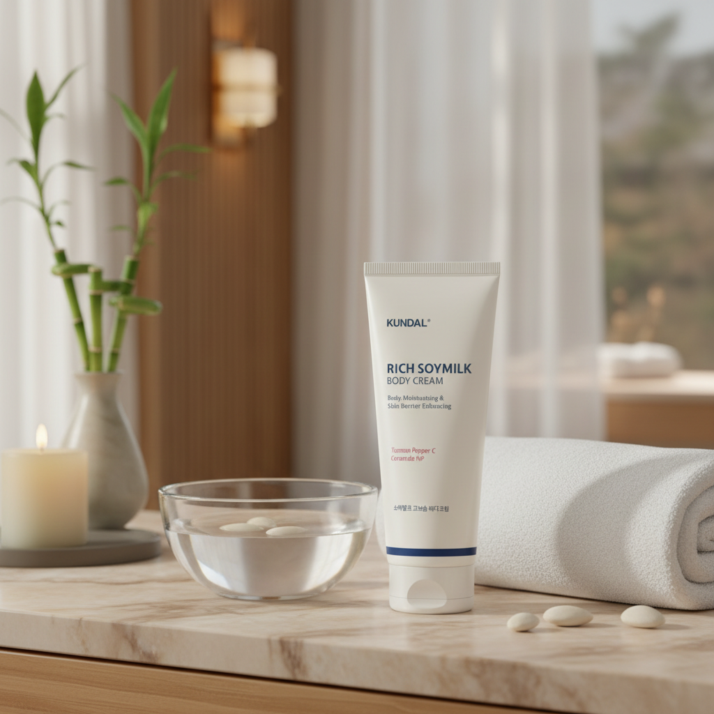 Kundal Rich Soy Milk Body Cream - Vyživující tělový krém se sójovým mlékem a ceramidy MELLOW VANILA - 150 ml