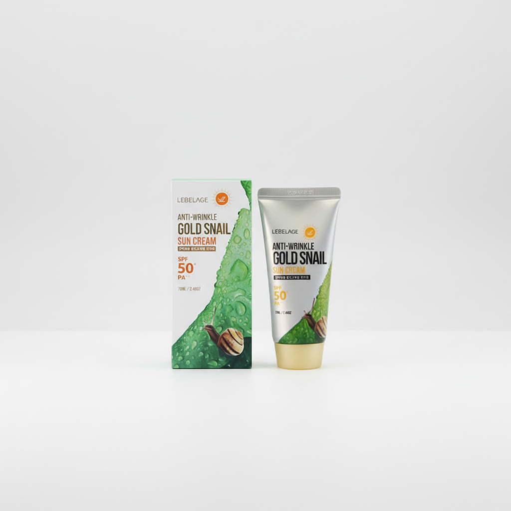 LEBELAGE - Anti-Wrinkle Gold Snail Sun Cream - SPF se šnečím mucinem a ochranou 50+/PA+++ - 70 ml