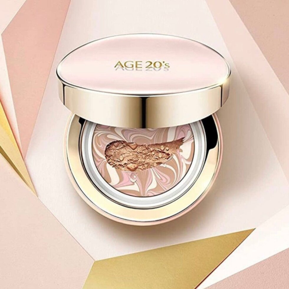 AGE20s Signature Essence Cover Pact Moisture Plus Refill - Hydratační hybridní make-up plus náhradní náplň navíc - odstín 21 light beige