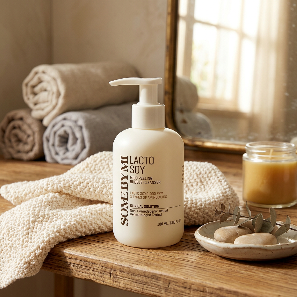 SOME BY MI - Lactosoy Mild Bubble Peeling Cleanser - Jemný čisticí peelingový gel - 180 ml