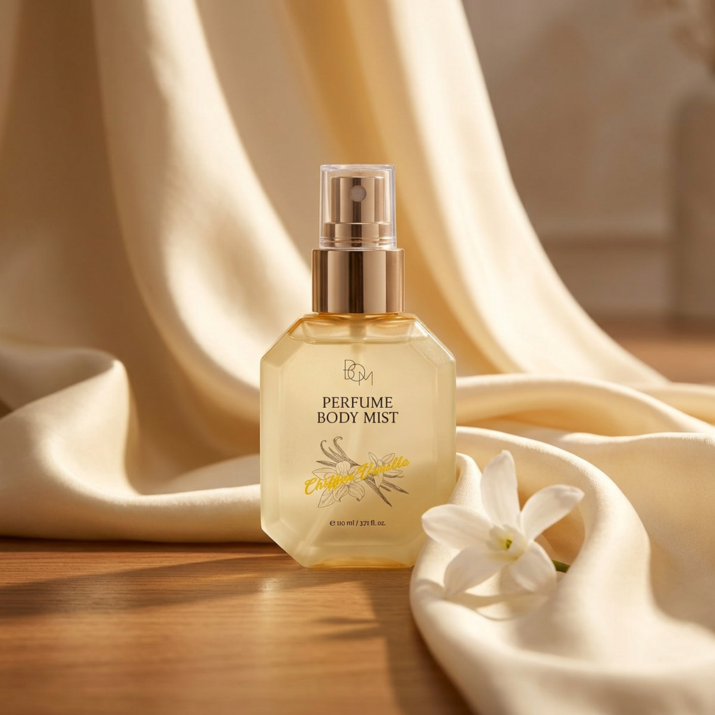 B.O.M. - Chiffon Vanilla Perfume Body Mist - Parfemovaný tělový sprej s vůní vanilky - 110 ml