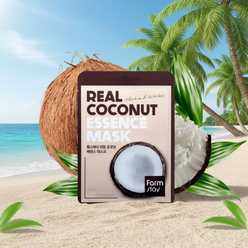 Farm Stay - Real Coconut Essence Mask - Hydratační a výživná plátýnková maska s kokosem - 1 ks